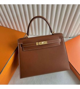 Kelly Barenia 34 Primary colour Golden Brown Gold Hardware 28cm Full Handmade Ghw