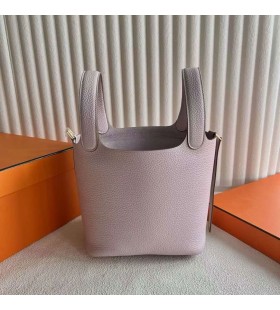 Picotin Clemence 09 Light Purple Pink Gold Hardware 18cm Full Handmade Ghw