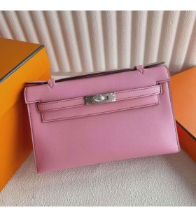 Mini Kelly Pochette Swift 5P sakura pink Silver Hardware 22cm Full Handmade Phw
