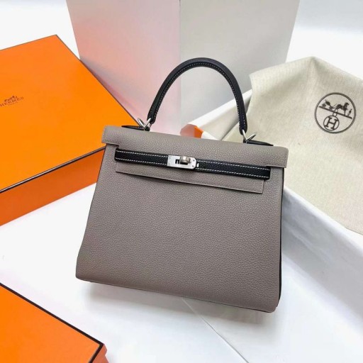 Kelly Togo M8 gris ashpite & Ck89 Preto Prata Hardware Mphw 25cm Completo feito a mão