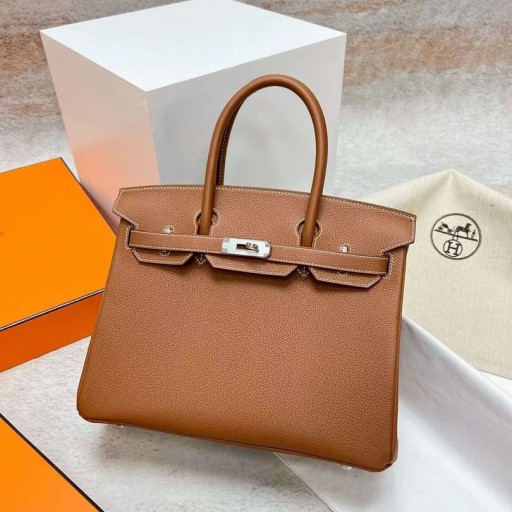 Birkin Togo Ck37 dourar ferragem de Prata Phw 30cm Completo feito a mão