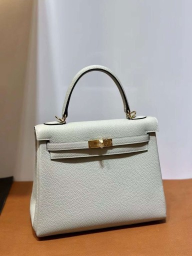 Kelly Togo 0W Cristal cinza Hardware de Ouro 25cm Completo feito a mão Ghw
