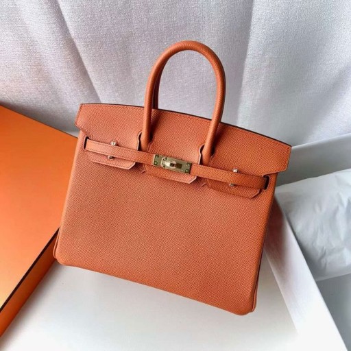 Birkin Epsom Ck93 Laranja de Ouro de Hardware 25cm Completo feito a mão Ghw
