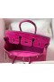 Birkin Togo & brilhante jacaré Rosa cor-de-rosa de Prata de Hardware 25cm Completo feito a mão