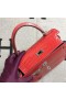 Kelly Jacaré Brilhante, vermelho-Ferrari Prata Hardware 25cm Completo feito a mão