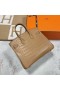 Birkin matte jacaré, crocodilo, 0M de Chá de Ouro de cor de Hardware Ghw 25cm Completo feito a mão