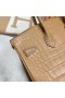 Birkin matte jacaré, crocodilo, 0M de Chá de Ouro de cor de Hardware Ghw 25cm Completo feito a mão