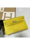 Mini Kelly Bolsa de Camurça 9R Limão Amarelo Ouro Hardware 22cm Completo feito a mão