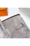 Birkin de Couro Camurça Cinza Prata Hardware Phw 25cm Completo feito a mão