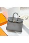 Birkin Togo 8F utensílios de ferro estanhado cinza Hardware de Ouro Ghw 25cm Completo feito a mão