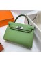 Mini Kelly Epsom i3 Abacate verde Prata Hardware Phw 19cm Completo feito a mão