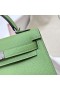 Mini Kelly Epsom i3 Abacate verde Prata Hardware Phw 19cm Completo feito a mão