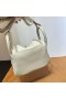Mini Lindy Toque Swift & Matte Jacaré 8L Branco Gelo ferragem de Prata 19cm Completo feito a mão Phw