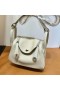 Mini Lindy Toque Swift & Matte Jacaré 8L Branco Gelo ferragem de Prata 19cm Completo feito a mão Phw
