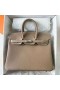Birkin Togo Ck18 Etoupe Cinza Prata Hardware 25cm Completo feito a mÃ£o Phw