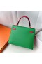 Kelly Epsom 1L Verde Brilhante & 0D Rosa cor-de-Rosa de Ouro Hardware 25cm Completo feito a mão Ghw