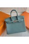 Birkin Togo 7G indigo turquesa, Ouro de Rosa do Hardware 25cm Completo feito a mão Rghw