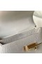Sacos Verrou Matte Jacaré, Crocodilo 8L Creme Ouro Branco Hardware 21cm Completo feito a mão Ghw