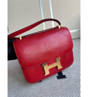 Constança Lagarto Q5 vermelho brilhante de Ouro de Hardware GHW 18cm Completo feito a mão