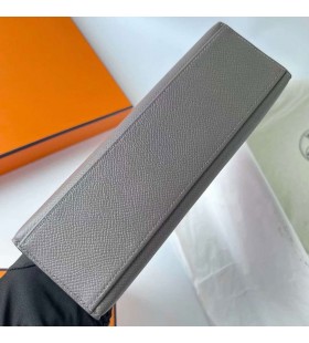 Mini Kelly Pochette de Epsom 8F utensílios de ferro estanhado cinza Hardware de Ouro Ghw 22cm Completo feito a mão