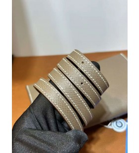 Hermesnap Carteira de Epsom CK18 Etoupe Cinza Prata Hardware Completo feito a mão Phw