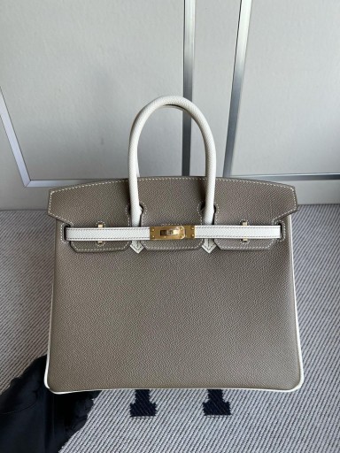 Birkin Epsom ck18 etoupe & craie Arany Hardver GHW 25cm Teljes mértékben Kézzel készített