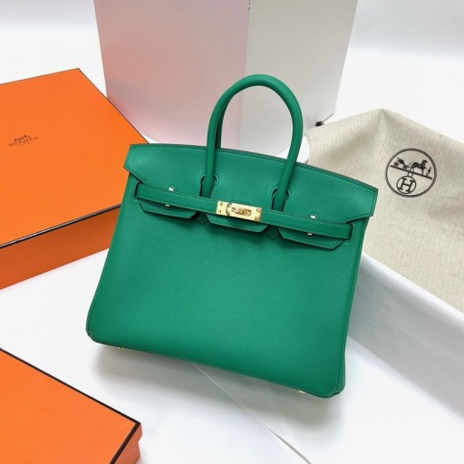 Birkin Swift U4 Bársony zöld Arany Hardver Ghw 25cm Teljes mértékben Kézzel készített