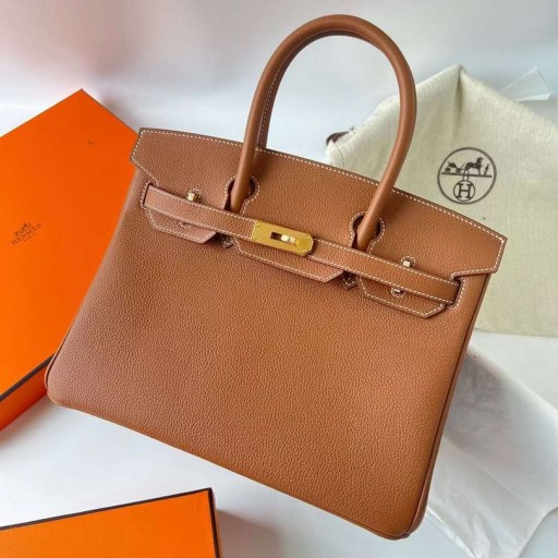 Birkin Togo Ck37 Arany Barna Arany Hardver Ghw 30cm Teljes mértékben Kézzel készített