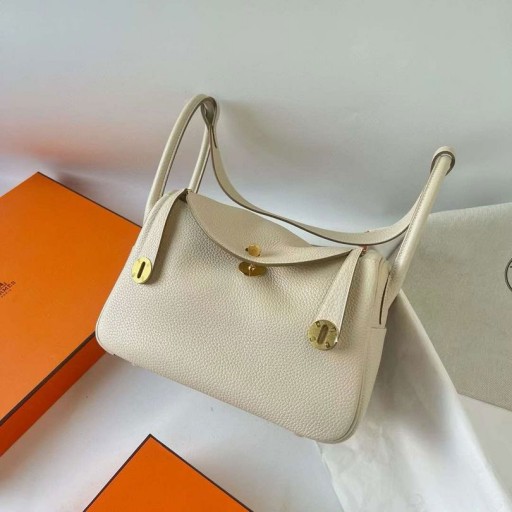 Lindy Clemence TC Leahter Ck10 Krémes Fehér Arany Hardver 26cm, Teljes Kézzel készített Ghw
