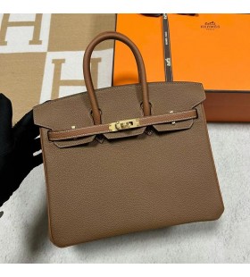 Birkin Togo 3G Gesztenye & Ck37 Arany Barna Arany Hardver 25cm Ghw Teljes mÃ©rtÃ©kben KÃ©zzel kÃ©szÃ­tett