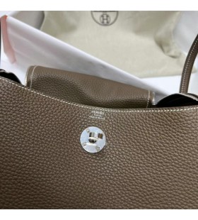 Lindy Clemence Ck18 Etoupe Szürke Ezüst Hardver Phw 26cm, Teljes Kézzel készített
