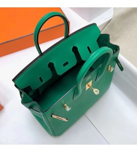 Birkin Swift 6W, Menta zöld Arany Hardver Ghw 25cm Teljes mértékben Kézzel készített