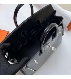 Birkin Doboz Ck89 Fekete Ezüst Hardver Phw 25cm Teljes mértékben Kézzel készített