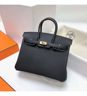Birkin Togo Ck89 Fekete Arany Hardver Ghw 25cm Teljes mértékben Kézzel készÃtett