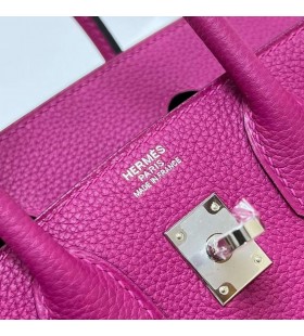 Birkin Togo L3 Rózsa Lila Ezüst Hardver Phw 25cm Teljes mértékben Kézzel készített
