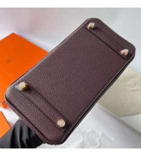 Birkin Érintse meg Togo & Matt Aligátor 0 Vöröses barna & Ck55 Bordeaux-i vörös Arany Hardver-25cm, Teljes Kézzel készített