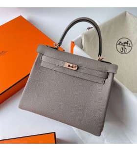 Kelly Togo M8 gris ashpite Rose Gold Hardver Rghw 25cm Teljes mÃ©rtÃ©kben KÃ©zzel kÃ©szÃ­tett