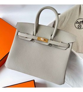 Birkin NÃ©metorszÃ¡g Togo Ck80 Pearl szÃ¼rke Arany Hardver Ghw 25cm Teljes mÃ©rtÃ©kben KÃ©zzel kÃ©szÃ­tett