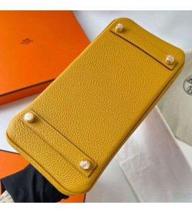 Birkin Togo 9D Borostyán sárga Arany Hardver 25cm Ghw Teljes mértékben Kézzel készített