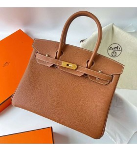 Birkin Togo Ck37 Arany Barna Arany Hardver Ghw 30cm Teljes mÃ©rtÃ©kben KÃ©zzel kÃ©szÃ­tett