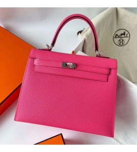 Kelly Epsom 8W Ãšj rÃºzs RÃ³zsaszÃ­n EzÃ¼st Hardver Phw 25cm Teljes mÃ©rtÃ©kben KÃ©zzel kÃ©szÃ­tett