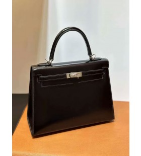 Kelly Doboz Ck89 Fekete EzÃ¼st Hardver-25cm, Teljes KÃ©zzel kÃ©szÃ­tett Phw