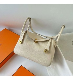 Lindy Clemence TC Leahter Ck10 Krémes Fehér Arany Hardver 26cm, Teljes Kézzel készített Ghw
