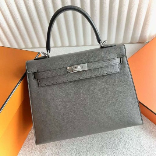 Kelly Chevre 8F tinware grey Silver Crua-earraí 25cm Hiomlán Lámhdhéanta Phw