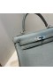 Kelly tóga Almond glas Silver Crua-earraí PHW 25cm Hiomlán Lámhdhéanta