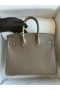Birkin Epsom Ck18 Etoupe Grey Silver Crua-earraà 25cm Hiomlán Lámhdhéanta