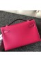 Mini Kelly Pochette Epsom E5 Rose pink Silver Crua-earraà 22cm Hiomlán Lámhdhéanta