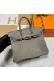 Birkin Ostrich Ck81 Gris Tourterelle Crua-earraí Óir 25cm Hiomlán Lámhdhéanta