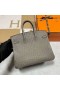 Birkin Ostrich Ck81 Gris Tourterelle Crua-earraí Óir 25cm Hiomlán Lámhdhéanta