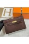 Mini Kelly Pochette Suede Ck47 Caife Óir Crua-earraí Ghw 22cm Hiomlán Lámhdhéanta